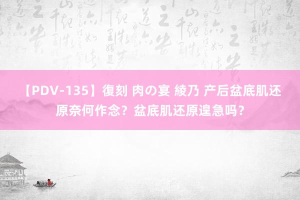 【PDV-135】復刻 肉の宴 綾乃 产后盆底肌还原奈何作念？盆底肌还原遑急吗？